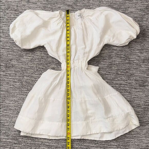 New AJE Mimosa Cutout Linen:Silk Mini White Dress Small - Picture 9 of 14